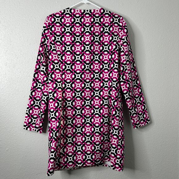 Laundry by Shelli Segal Geometric Longline Jacket Women’s 10 Fuchsia NWT - Picture 8 of 8